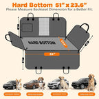 URPOWER Hard Bottom Dog Car Seat Cover for Back Seat, Waterproof Hammock | 400 lbs Support, 45% More Space, Waterproof, Fits Most Car & SUV, Mesh Window, Scratch Resistant, Non-Slip, Pee Pad Included