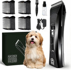 Tife Low Noise Dog Clipper – Cordless Pet Grooming Kit with Rechargeable Battery, Quiet Electric Hair Trimmer for Thick Coats, Adjustable Blade Pet Shaver for Dogs & Cats(Black)