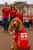 Parisian Pet Team England Dog Jersey - Breathable Mesh Puppy Football Jersey - Lightweight Stretch Sporty Dog Clothes - Summer Shirts for Large Dogs - Soccer Jersey for Dogs - Sportswear Pet Clothes