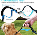 Uppetly Hands Free Dog Running Leash with Zipper Pouch, Dual Handle, Elastic Bungees Retractable Rope for Medium and Large Dogs, Waist Bag Pack Carry Phones for Walking Hiking Biking (Large, 25-120lb)