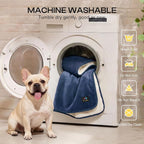 Luciphia Waterproof Pet Blanket, Washable Reversible Sherpa Fleece Throw | Liquid-proof furniture protector for bed and couch, soft reversible sherpa fleece for dogs, cats blue, XS