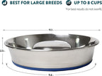 OurPet's Durapet Slow Feed Premium Stainless Steel Dog Bowl, Silver, Large (2040010302) | Helps pace rapid eaters, durable easy clean design, an alternative to snuffle mats for calmer mealtimes, a sturdy daily dish