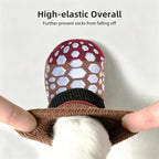 PUPTECK Anti-Slip Dog Socks with Double Sides for Small Medium Large Dogs Hardwood Floors Prevents Licking, Dog Shoes for Hot Pavement Traction Control Paw Protector for Senior Dogs, Striped Brown M