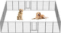 Dog Playpen,32/40/45 Inch Height in Heavy Duty, Folding Indoor Outdoor Anti-Rust Dog Exercise Fence, Portable Pet Playpen with Door for Large Medium Small Dogs and Pet (32 Panels, 45 Inch) Silver
