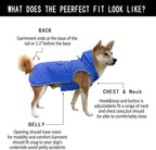 Non-Stiff Fabric Dog Raincoat, Easy Running, Hiking, Waterproof & Reflective Dog rain Jacket for High-Energy Dogs, Dog Poncho with Hood, Adjustable Neck, Belly Strap (Blue, X-Small)