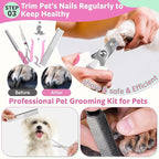 Bath Grooming Kit for Pets, 10pcs Dog Brush for Shedding with Dog Nail Clipper and Trimmer, Dog and Cat Grooming Supplies, Dematting Comb for Dogs, Pet Bath Supplies