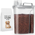 5-7LBS Airtight Dog Cat Food Storage Container with Upgraded Large Nozzle BPA-free, 4 Snap Seals Plastic Pet Food Storage Container with Handles are Easy to Clean and Carry- Light Gray