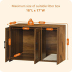 DWANTON Litter Box Enclosure, Wooden Cat Washroom Indoor, 27.6", 107TT