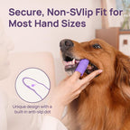 HICC PET Dog Finger Toothbrush, Dual-Sided Soft Silicone, 2-Pack | Ergonomic anti-slip finger toothbrush for medium and large dogs, providing a comfortable grip and better brushing control.
