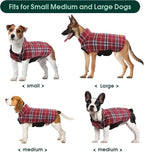 Kuoser Waterproof Dog Coat, Reversible Dog Jacket for Large Dogs, Red L | Adjustable Durable Doggie Winter Coat for Groowing Puppies Warm Puppy Cold Weather Apparel