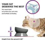 Y YHY Elevated Cat Food Bowl, Raised Pet Food and Water Bowl, Ceramic, 15oz