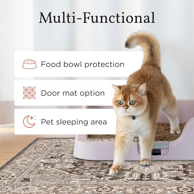 Lovewag Cat Litter Mat, Litter Box Mat, Sage Forest, 36x48, 2 Pack | Washable litter mat cover, kitty litter mat & cat mat for litter box, litter trapping mat, prevents tracking, multi-cat