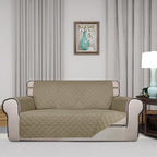 PureFit Reversible Quilted Couch Covers for Dogs Loveseat Sofa Cover 54" | Beige/Beige, Water Resistant Couch Protector, Washable Pet Couch Cover with Non Slip and Elastic Straps For Kids