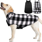 ASENKU Dog Winter Coat, Fleece Doggie Jacket Plaid Reversible Vest Waterproof Windproof Cold Weather Clothes for Small Medium Large Dogs (White, XL) | Windproof Plaid Fleece Lining for Cold Weather, Water-resistant Outer Shell, Puppy Puffer Vest with L...