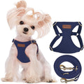 Puppytie XXS Dog Harness and Leash Set, Navy, XXS (2.2–6 lbs) | Puppy Harness for Small Dogs, Teacup and Yorkie Harness, Soft Lightweight and Adjustable, XXS Dog Harness for Daily Walks