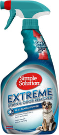 Simple Solution Extreme Stain & Odor Remover, Enzyme Stain Cleaner, 32oz | Dog Stain & Odor Remover, Pet Urine Enzyme Cleaner, Dog Urine Carpet Cleaner, Carpet Spray Cleaner, Pet Odor Eliminator