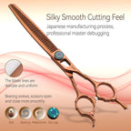 Chunkers Dog Grooming Scissors 7.5'' Professional Thinning Shears for Dogs Pet Grooming Scissors 70% Thinning Rate 21 Teeth High Cobalt Alloy Steel for Groomers(7.5,Chocolate Chunker)