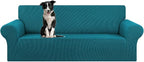 Stretch Oversized Couch Covers for Sofa Slipcover,Peacock Blue | 1-Piece Washable Sofa Cover (94"-110") 4-Seater Furniture Protector, Soft Jacquard Non-Slip Elastic Bottom for Dogs & Kids
