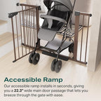 Cumbor 30-40.6 in Baby Gate for Stairs and Doorways, Dog Gate Indoor Brown | Mom's Choice Awards Winner, Auto Close, Double Lock, Safety Child Gate for Toddlers & Pets, Pressure or Hardware Mounted