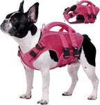 Kuoser Dog Life Jacket, High Flotation Reflective Dog Life Vest, Rose, S | Adjustable Dog Lifejackets for Small Medium Large Dogs, Lifevest with Rescue Handle for Swimming, Boating, Lake, Beach & Pool