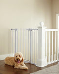 Cumbor 36" Extra Tall Baby Gate for Dogs and Kids with Wide 2-Way Door, 30"- 46" Width, and Auto Close Personal Safety for Babies and Pets, Fits Doorways, Stairs, and Entryways, White