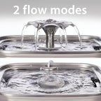 Veken Innovation Award Winner Stainless Steel Cat Water Fountain, 108oz | Automatic Pet Fountain Dog Water Dispenser with 3 Replacement Filters & Silicone Mat, Gifts for Cats, Dogs (Silver)