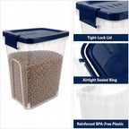 5-10 Lbs Airtight Cat Dog Food Storage Container, 8QT Compact Pet Food Bin | Plastic Food Container with Buckle-Lock Lid & Scoop for Dog, Cat, Bird Seed, Pet Food, Chicken, Dry Food, Rice, Cereal, Flour