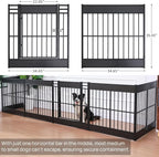 Dog Playpen, 35.4" Height Dog Pen Indoor, Heavy Duty, Safe and Sturdy, Furniture Style Puppy Pen (12 Panels (35.4" High), Black)