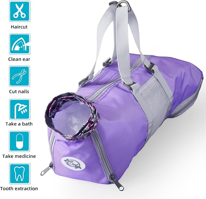Cinf Cat Restraint Grooming Bag, Anti-Scratch Tool for Nail Trimming | Safe grooming restraint bag controls cat movement for bathing, nail trimming, injections and veterinary examinations