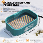 IPOW Pet Heated Water Bowl - 5.5L Extra-Large Rectangular Outdoor Durable Outdoor Dog Bowl with Anti-Chew Cord, Keep Water Warm at 77-95℉ for Cats & Dogs, BPA-Free, Spill-Proof, Blue