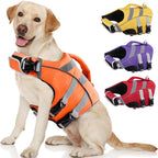 Kuoser Reflective Dog Life Jacket, Dog Life Vest for Swimming Boating | Adjustable Pet Lifejackets, High Flotation Doggie Swimsuit with Rescue Handle for Small Medium Large Dogs