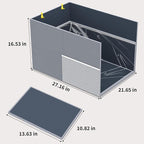 Aokeyee Waterproof Cat Litter Box Enclosure Splash Guard, 27"x22"x17" | Removable PVC Mat with 2 Hooks, Foldable Anti-Leakage Dust Control