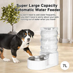 RIZZARI 6.5L Stainless Steel Dog Water Dispenser:Anti Spill for Medium Dogs | Stainless Steel Bowl / No Electricity / Gravity Auto Refill / Stable Base / Easy Cleaning / Home Use