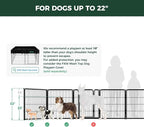 FXW Homeplus Indoor Dog Playpen with Divider Connectors, 32" H, 16 Panels | Calm Indoor Play Area, Two-Zone Layout, For Small & Medium Dogs, Patented