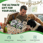 QDAN 2 PCS Dog Toys Soccer Ball Set with Straps, Interactive Dog Toys for Tug of War, Puppy Birthday Gifts, Dog Water Toy, Durable Dog Balls for Medium & Large Dogs（6 & 8 Inch）