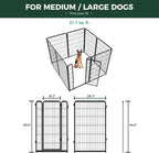 FXW Homeplus Indoor Dog Playpen with Fence-to-Wall Anchors, 45" H, 8 Panels | Calm Indoor Play Area, 4 Wall Anchors for Flexible Boundaries, for Large Dogs, Patented