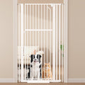 Floisdace 63" Extra Tall Pet Gate for Cat/Dog, Adjustable 29.9-37.4" Wide Auto Close Tall Cat Gate, No Drilling Pressure Mount Kit, Dog Gate for Doorways, Hallways, Kitchen, White