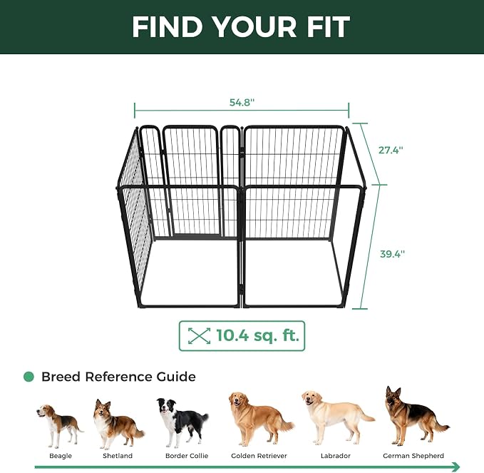 FXW AuraSpace Pro Acrylic & Wire Mesh Indoor Dog Playpen, 40" H, 6 Panels | Clear View, Heavy-duty Metal, Flexible Layouts, Easy Walk-Through, For Medium & Large Dogs, Patented