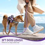 Service Dog Harness and Leash Set, XS, Purple, with 10 Patches, Reflective, for Small Dogs