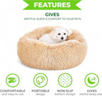 Whiskers & Friends Cat Beds for Indoor Cats, Fluffy Cat Bed Small to Large | Orthopedic Soft Plush Calming Donut Bed, Washable Round Pet Bed, Sized for Kitten to Large Cats & Puppy to Small Dogs