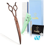 High-end Professional Dog Grooming Curved Scissors Pet Curved Shears 7.5 Inches Extremely Very Sharp Made Of Stainless Steel Alloy By Hand For Dog Cat Groomer