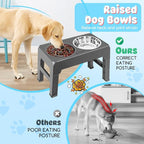 URPOWER Raised Dog Bowls 4 Height Adjustable Elevated Bowl Stand | Stainless Steel Water Bowl Non-Slip Dog Food Bowls Stand for Small Medium Large Dogs and Pets