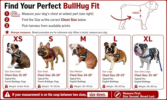 BULLHUG Adjustable Dog Harness– No Pull, No Choke – for English Bulldogs, French Bulldogs, Pugs & Broad-Chested Breeds – Easy, Safe Walks (Hunter Green, Medium)