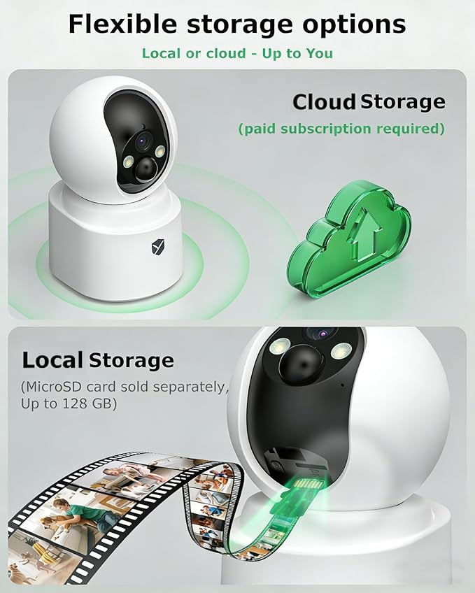 Battery Powered Indoor Camera Wireless for Home Monitoring | Rechargeable Pet Camera, 360° PTZ, 2.5K Color Night Vision, Dual-Band WiFi, 2-Way Audio, TF Storage, Dog Cam with phone app