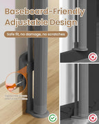Retractable Gate Indoor, 71" Wide Reinforced Mesh Dog Gate | 34" Tall Retractable Mesh Baby Gate, One-Hand Use, Baseboard Fit, 6 Strong Rods, for Kitchen, Living Room & Playroom, Gray