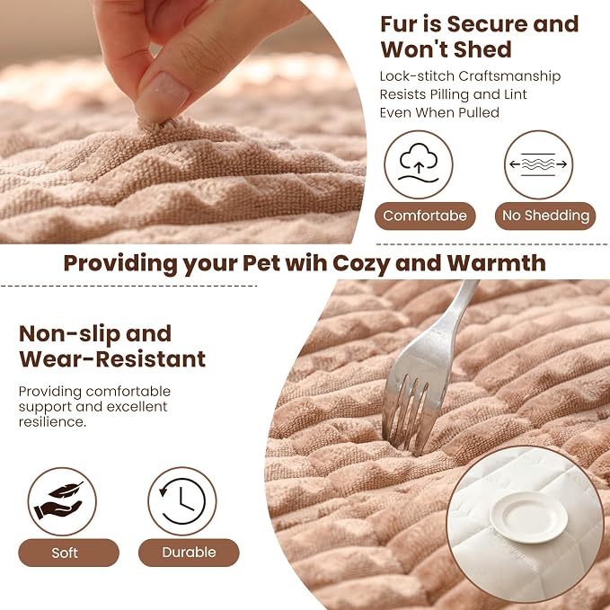Couch Cover for Dogs Washable, Non-Slip Pet Couch Covers for Sofa, Fuzzy Dog Couch Cover Blanket, Thick, Soft, Plush Couch Cushion Covers for Sofa Protector (Coffee, 27.6" x 59"/70 x 150cm)