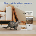 2.4G/5G Automatic Cat Feeder, 4L WiFi Food Dispenser with 10s Voice Recorder, Pet Feeder up to 10 Meals per Day, Timed Cat Feeder with Dry Food Sealed Ring