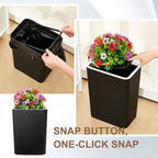 Jingmore Dog Poop Trash Can Outside 3.96 Gal/15 L Plant Styled Dog Waste Trash Can with Lid 50 Waste Bags Outdoor Indoor Poop Container Slim Garbage Bin for Yard Garden Pet (Colorful Flower Black)