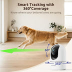 AOQEE 2K Baby Monitor, Security Camera Indoor, 360 Coverage PTZ, G5 1Pack | Baby Monitor with Camera and Audio, Auto Track, Motion Alert, Night Vision, Human Detection, Local TF Card & Cloud Storage