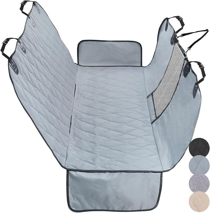 VIVAGLORY Dog Seat Cover Dog Hammock, Large, Grey | Seat Cover for Car Suv & Truck, Back Backseat Split Hair Resistant Protector for Pet